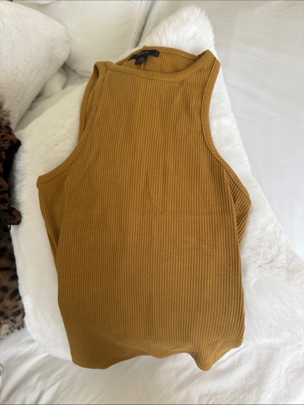 J. Crew Ribbed Tank Top in Mustard Gold